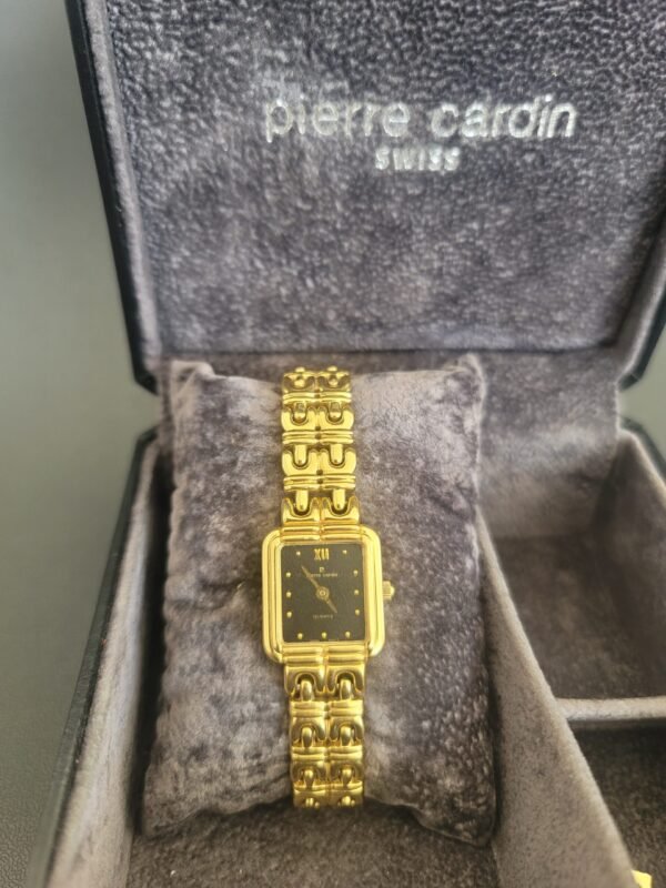 Vintage Pierre Cardin Tank Style Quartz Watch PC-LGBSB-2019T Gold and Black Dial Vintage Pierre Cardin Tank Style Quartz Watch PC-LGBSB-2019T Gold and Black Dial