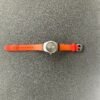 Seiko Kinetic 3M22-0D49 Black Dial Orange Band Japan Mov
